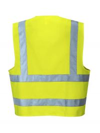 High visibility waistcoat with double reflective tape